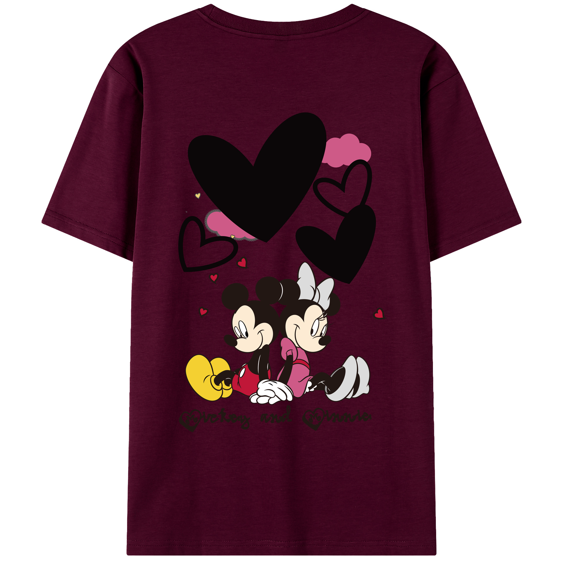 （画像用） ミッキーマウス Mickey Mouse レディース半袖Tシャツ(バックプリント)